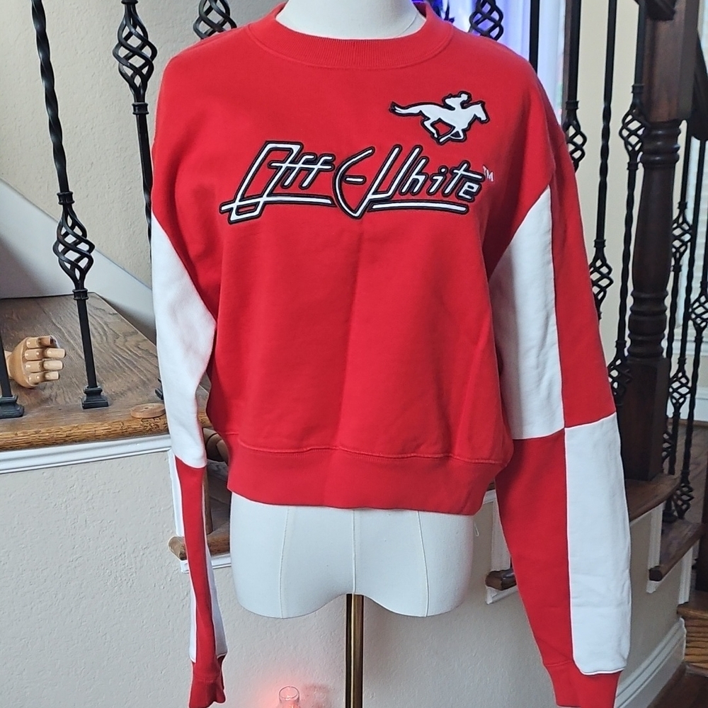 Off-White Red Sweatshirt with White Label